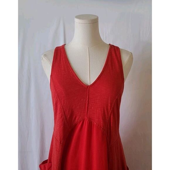 Anthropologie Daily Practice Womens Red Orange Persephone Midi Dress XS - Picture 3 of 6